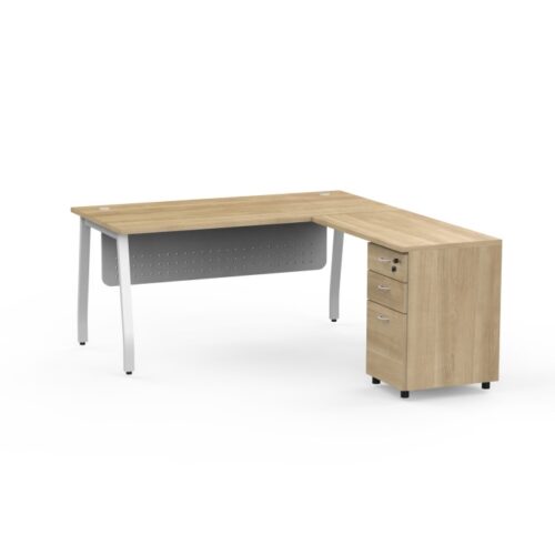 Meja Kerja L-Formation GrandFurniture® GFU 1680SAFP + 1055RTD